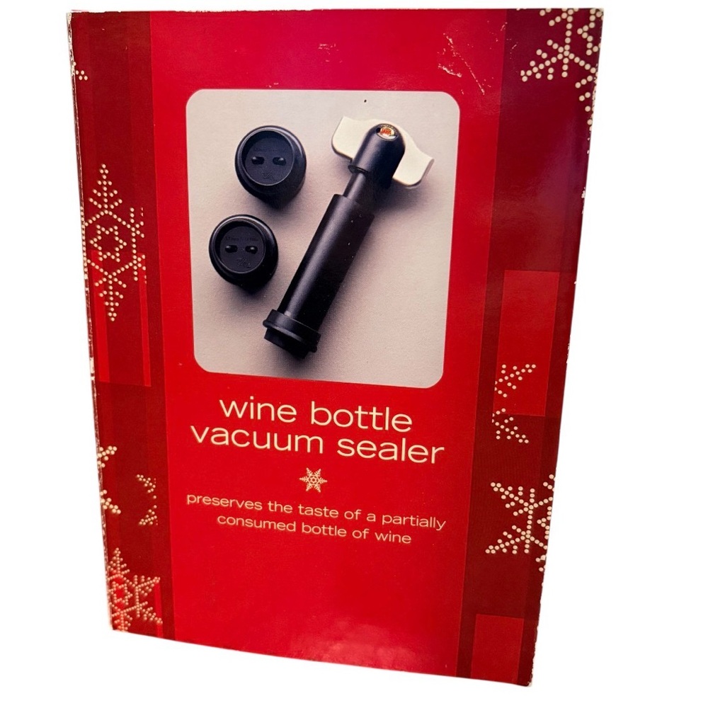 Wine Bottle Vacuum Sealer Gift Set Holiday Entertaining Kitchen Bar Tool NIB